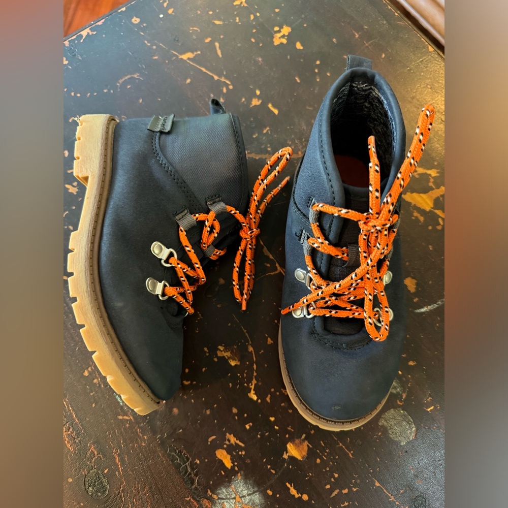 Carters Navy boots orange laces